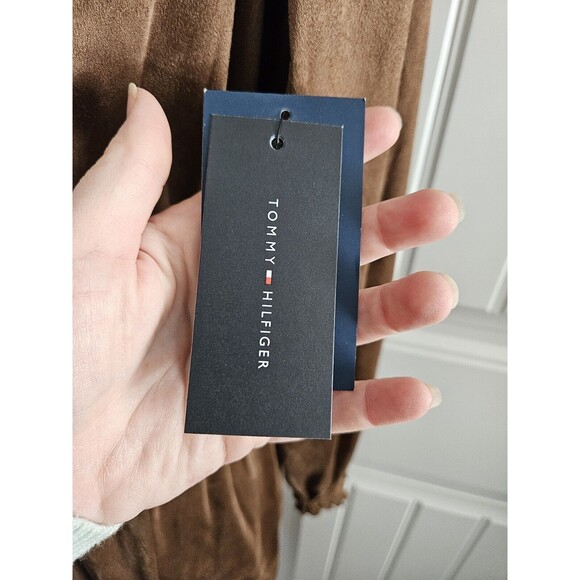 Tommy Hilfiger Faux Suede Boho Dress Elastic Waist Size 8 NWT Bronze Color - Picture 8 of 11